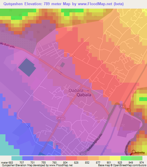 Qutqashen,Azerbaijan Elevation Map