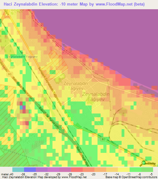 Haci Zeynalabdin,Azerbaijan Elevation Map