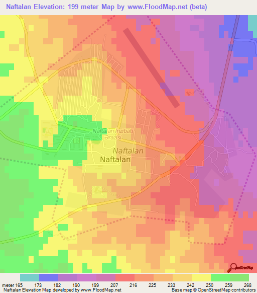 Naftalan,Azerbaijan Elevation Map