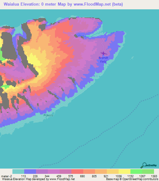 Waialua,US Elevation Map