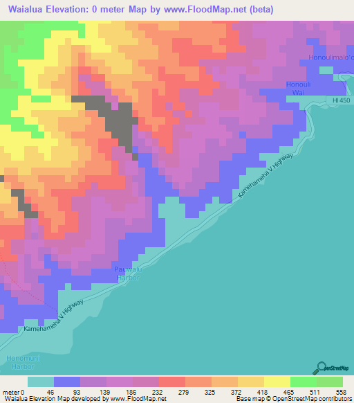 Waialua,US Elevation Map