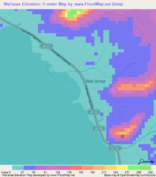 Wai'anae,US Elevation Map