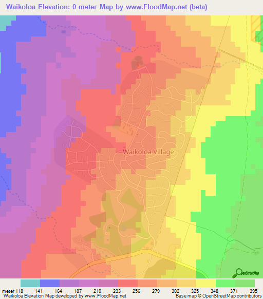 Waikoloa,US Elevation Map