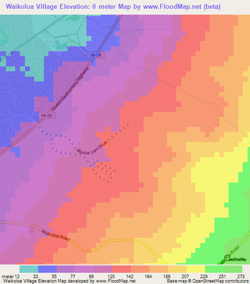 Waikoloa Village,US Elevation Map
