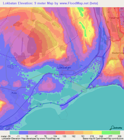 Lokbatan,Azerbaijan Elevation Map