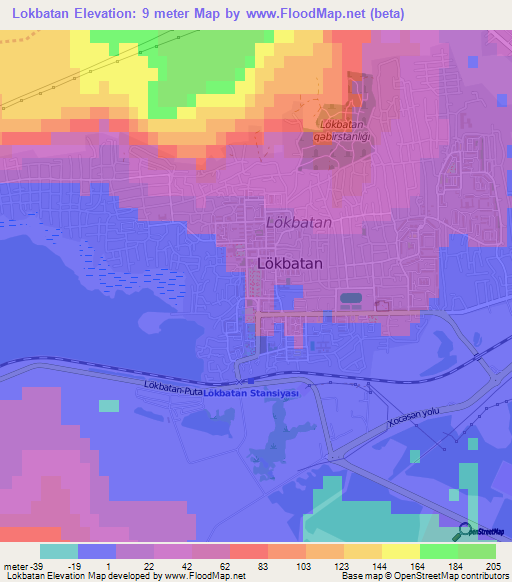 Lokbatan,Azerbaijan Elevation Map