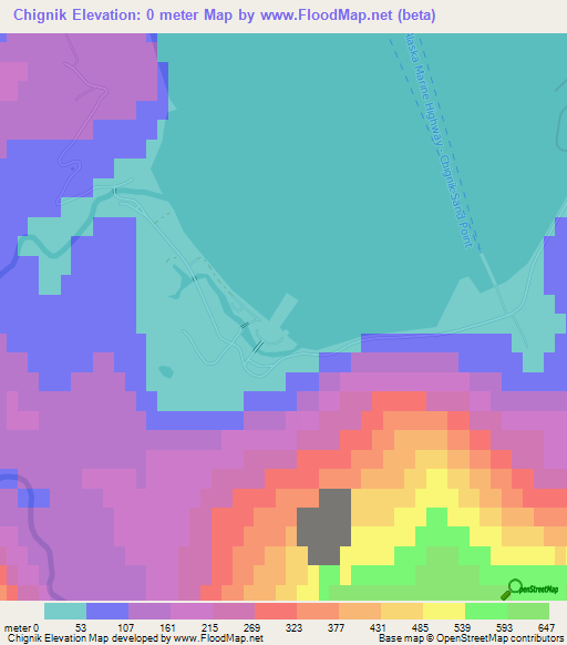 Chignik,US Elevation Map