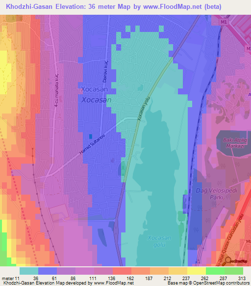 Khodzhi-Gasan,Azerbaijan Elevation Map