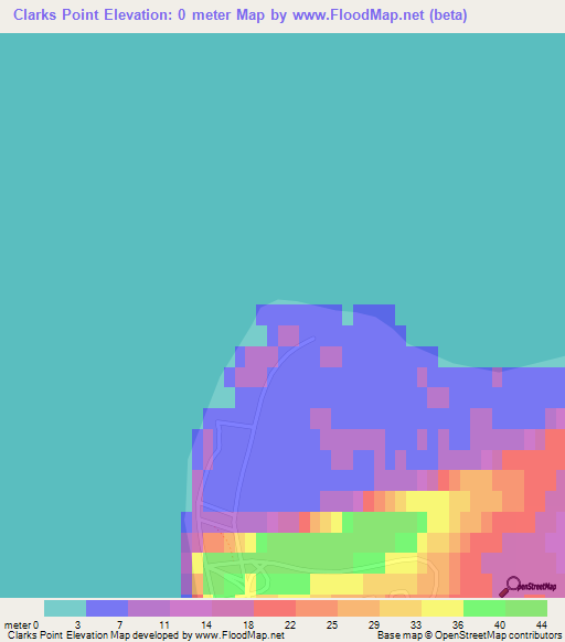 Clarks Point,US Elevation Map