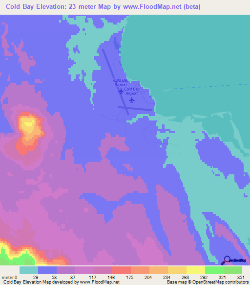 Cold Bay,US Elevation Map