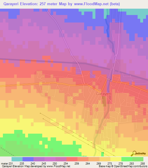 Qarayeri,Azerbaijan Elevation Map