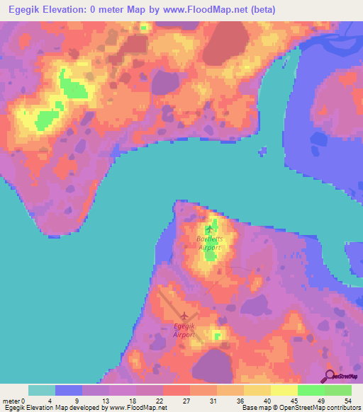 Egegik,US Elevation Map