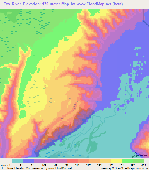 Fox River,US Elevation Map