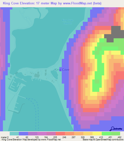 King Cove,US Elevation Map