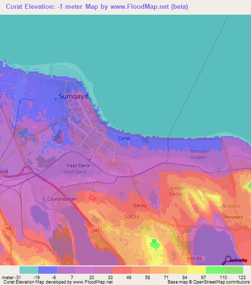 Corat,Azerbaijan Elevation Map