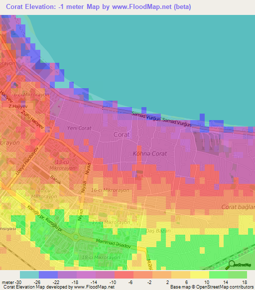 Corat,Azerbaijan Elevation Map