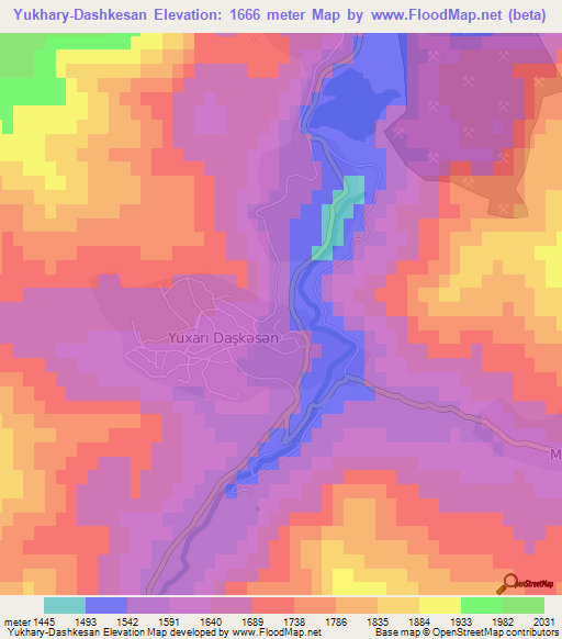 Yukhary-Dashkesan,Azerbaijan Elevation Map