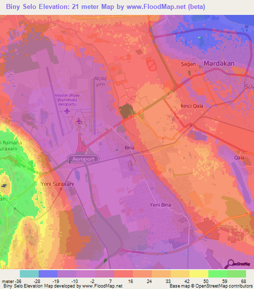 Biny Selo,Azerbaijan Elevation Map