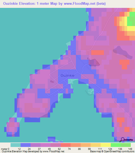 Ouzinkie,US Elevation Map