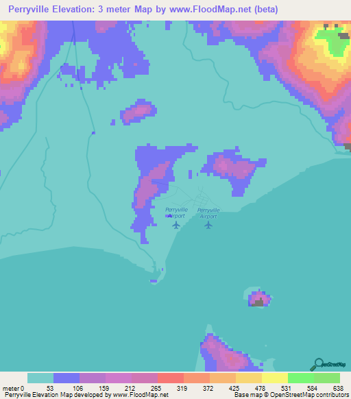 Perryville,US Elevation Map