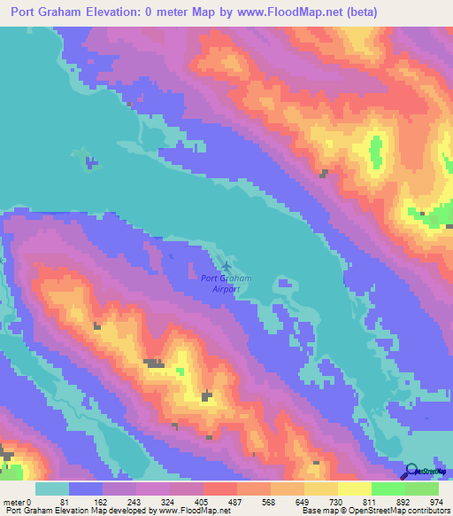 Port Graham,US Elevation Map