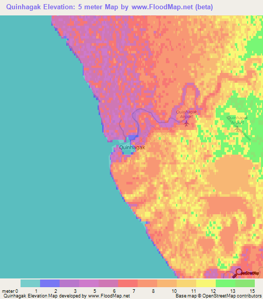 Quinhagak,US Elevation Map