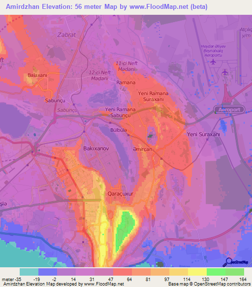 Amirdzhan,Azerbaijan Elevation Map