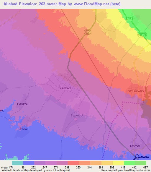 Aliabad,Azerbaijan Elevation Map