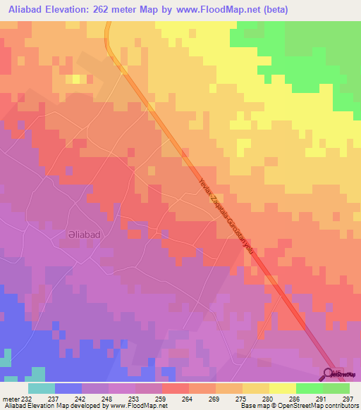 Aliabad,Azerbaijan Elevation Map