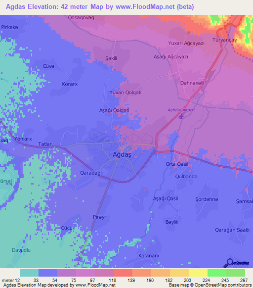 Agdas,Azerbaijan Elevation Map