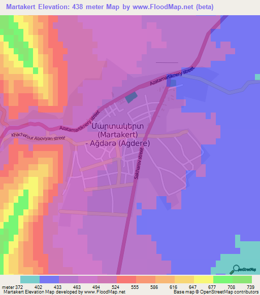 Martakert,Azerbaijan Elevation Map