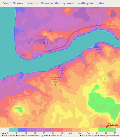 South Naknek,US Elevation Map