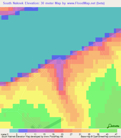 South Naknek,US Elevation Map