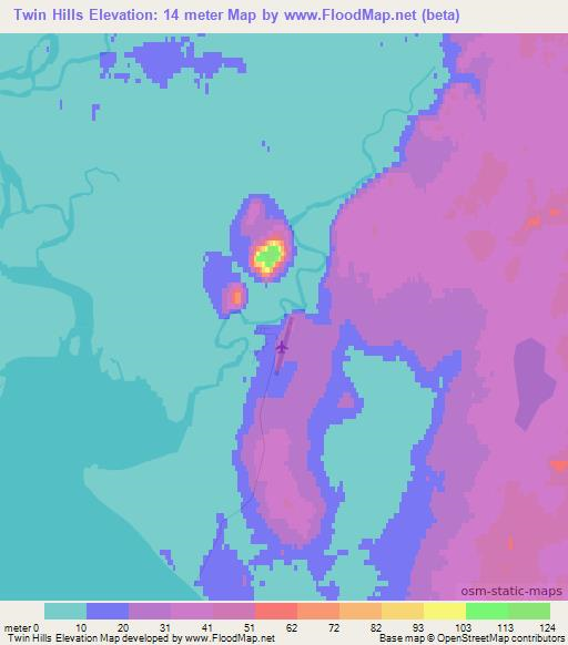 Twin Hills,US Elevation Map