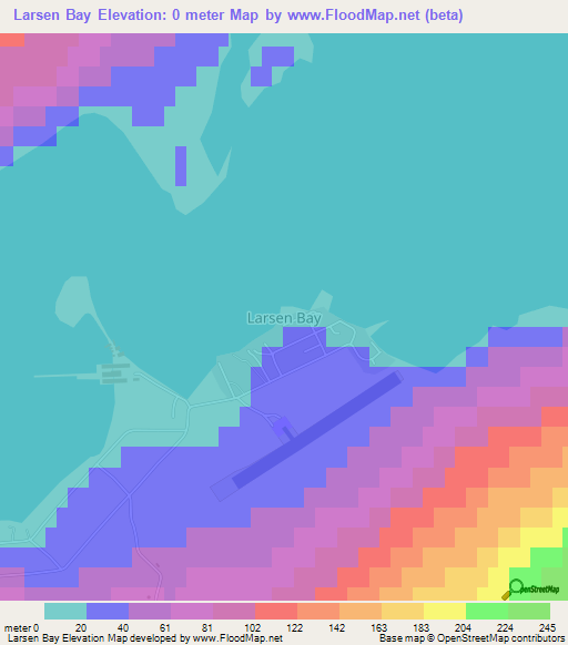 Larsen Bay,US Elevation Map