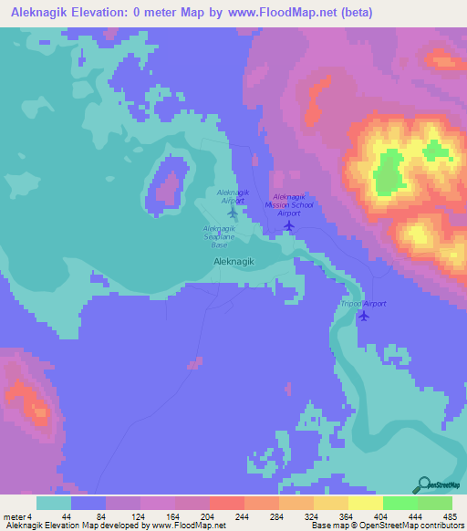 Aleknagik,US Elevation Map