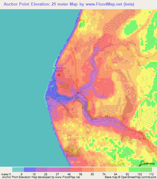 Anchor Point,US Elevation Map