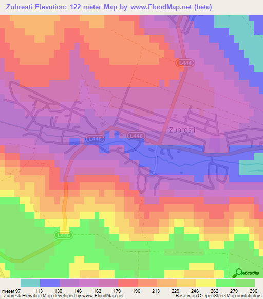 Zubresti,Moldova Elevation Map