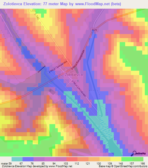 Zolotievca,Moldova Elevation Map