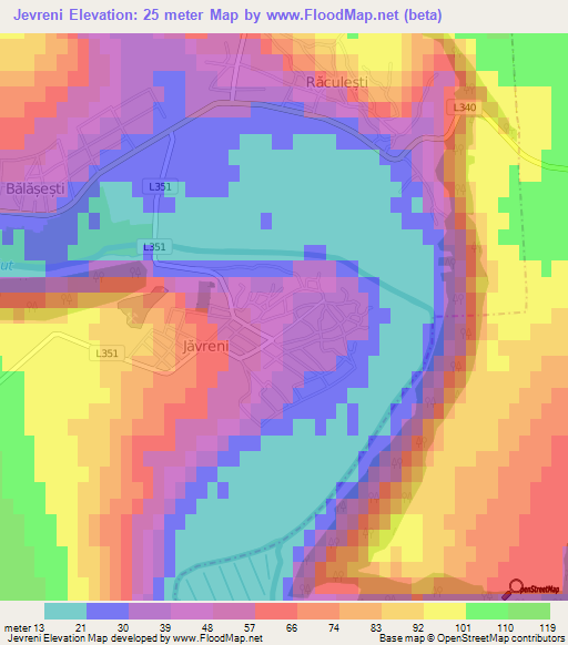 Jevreni,Moldova Elevation Map