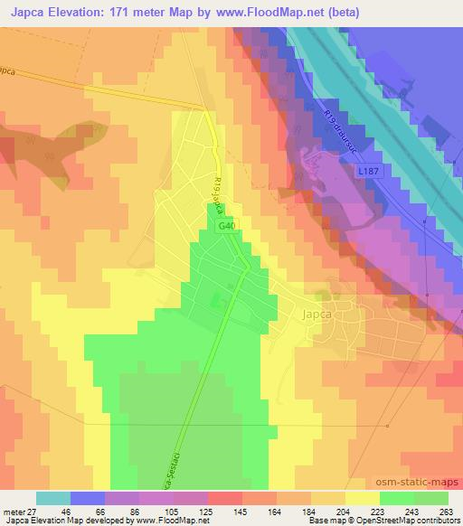 Japca,Moldova Elevation Map