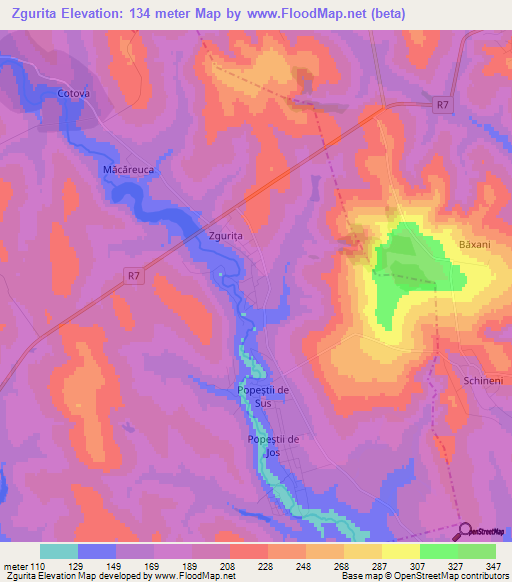 Zgurita,Moldova Elevation Map