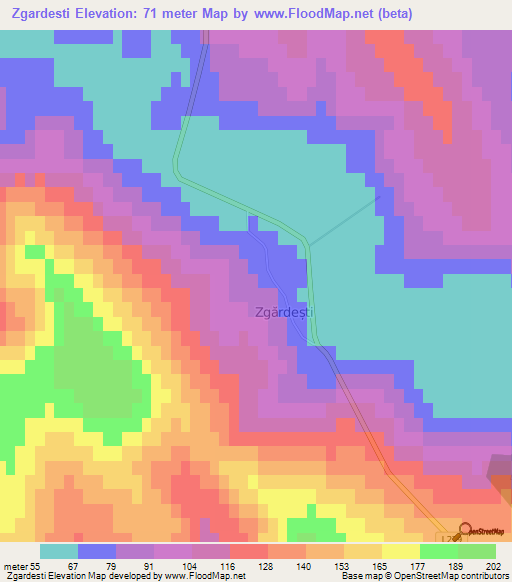 Zgardesti,Moldova Elevation Map