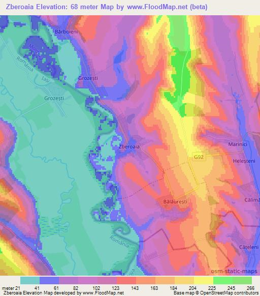 Zberoaia,Moldova Elevation Map