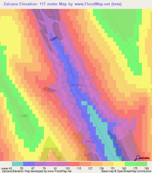 Zaicana,Moldova Elevation Map