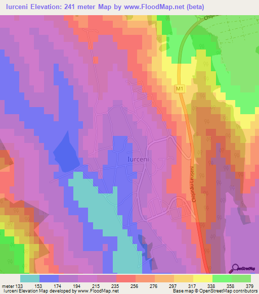 Iurceni,Moldova Elevation Map