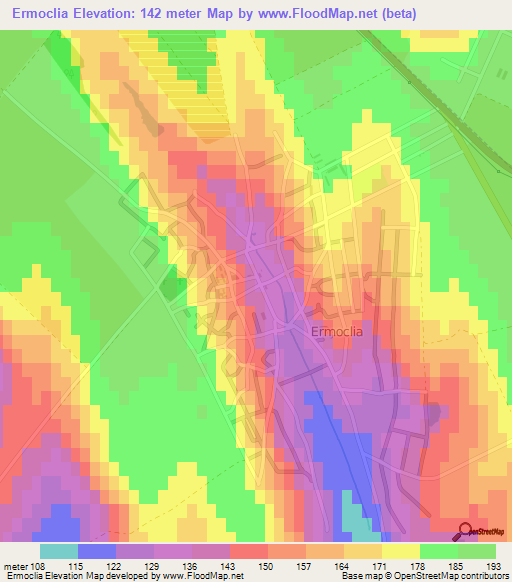 Ermoclia,Moldova Elevation Map