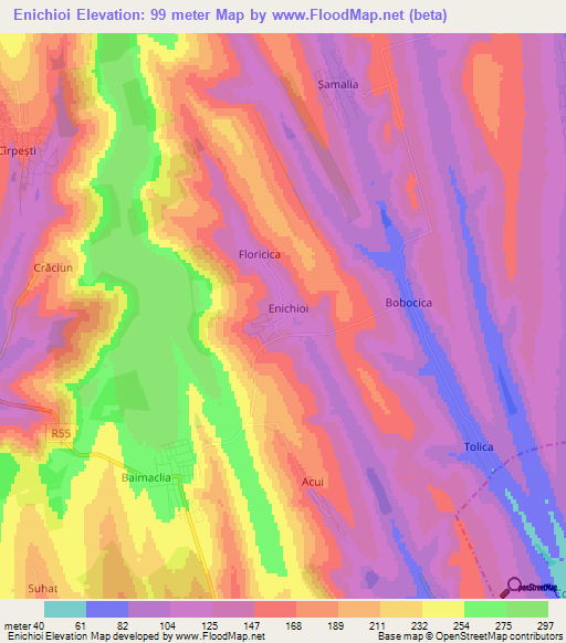 Enichioi,Moldova Elevation Map