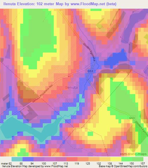 Ilenuta,Moldova Elevation Map