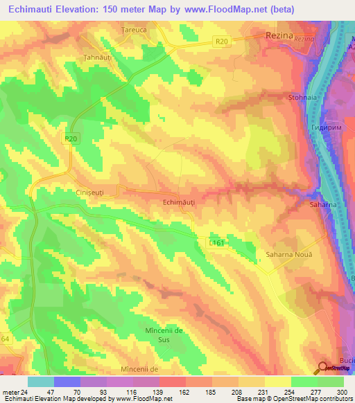 Echimauti,Moldova Elevation Map